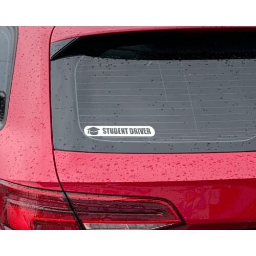 BK Home Student Driver Design White Car Sticker-1