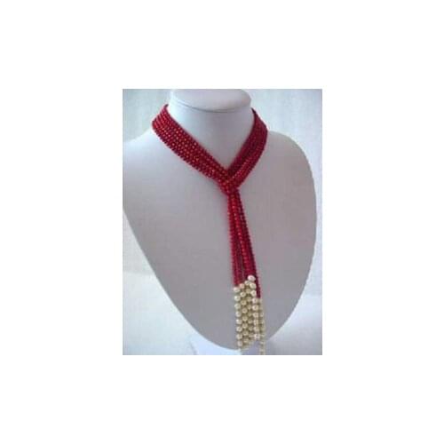 Free shipping beautiful Stunning Red Coral Necklace