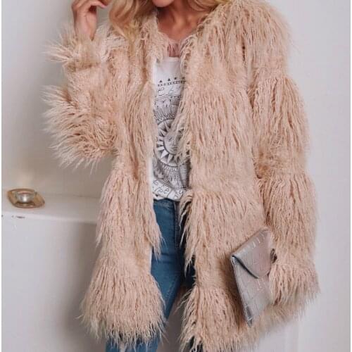 Plus Size 2021 Winter Faux Fur Coat Women Warm Thick Outerwear Fluffy Jacket Women Furry Coat Jacket Long Loose Fashion Overcoat