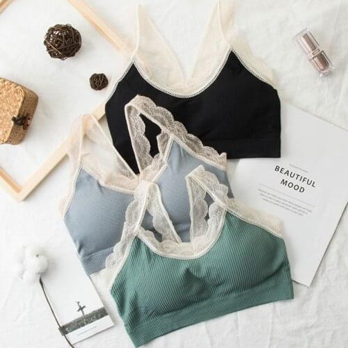 Japanese Threaded Beauty Back Women Wrap Chest Tube Top with Chest Pad Anti-glare No Steel Ring Sports Bra Women