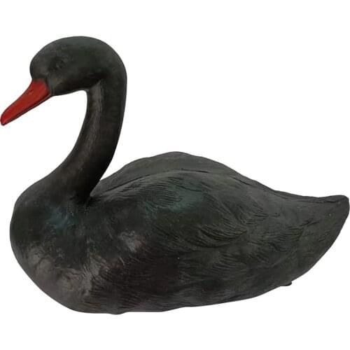 Black/White Swan Ornament Handmade Floating Swan Fake Goose Pond Statue Decoration for Pool Garden Patio GQ