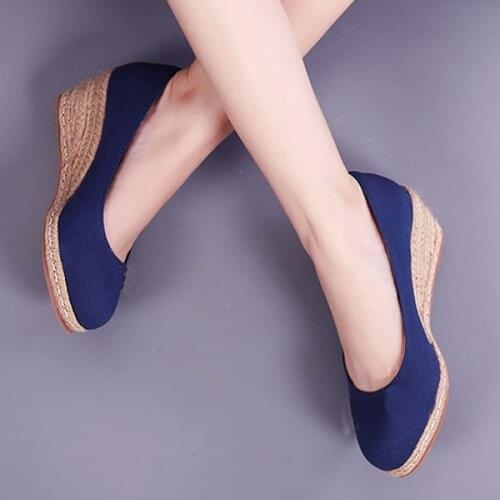 EAGSITY Suede platform Wedges shoes Pumps women high heel shoes office lady work party shoes
