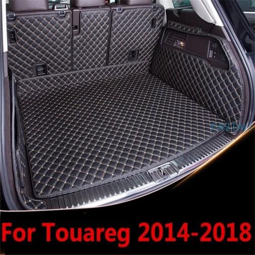 Car trunk mats for Touareg leather car trunk mat 2014-2021 Rear Trunk Floor Mat Tray Carpet Mud auto accessories free shipping
