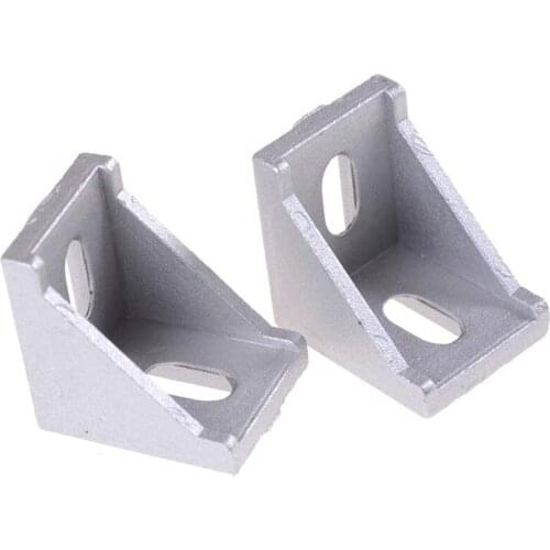Hot Lot 3030 Corner Brackets Fasten L Connector Silver For 3030 Aluminum Profile Corner Fittings Angle Decorative Accesso