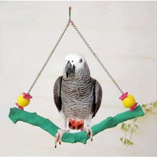 Matte Pet Birds Wooden Toy Parrot Macaw Cockatiel Budgie Foot Scratcher Hanging Swing Playing Toy Bird Cage Supplies D195