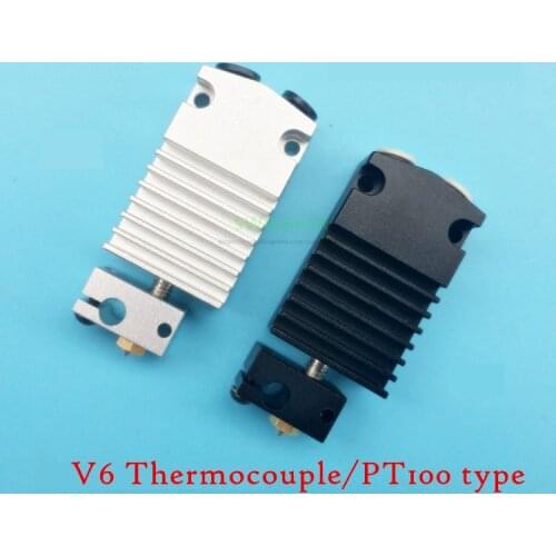 New V6 2 in 1 out hotend single head Dual color dual extrusion print head kit Thermistor/PT100 for 3D Printer parts