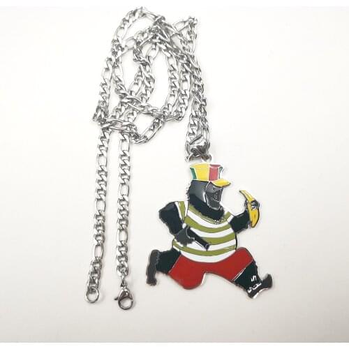 2 inch tall large Ape Boy Charm for Mens Stainless Steel Cute ICP Fashion Necklace pendant Color free chain 4mm 24