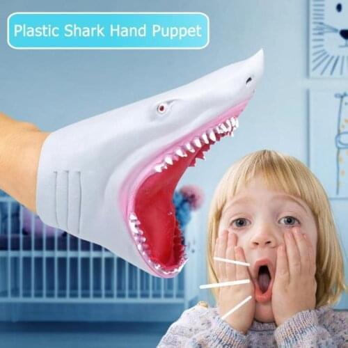 Plastic Shark Hand Puppet for Story TPR Animal Head Gloves Kids Toys Gift Animal Head Figure Vividly Kids Toy