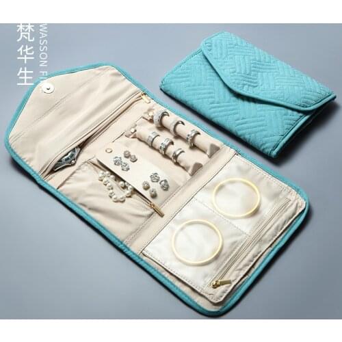 Factory direct supply creative travel folding portable jewelry bag earrings ring necklace watch jewelry storage bag