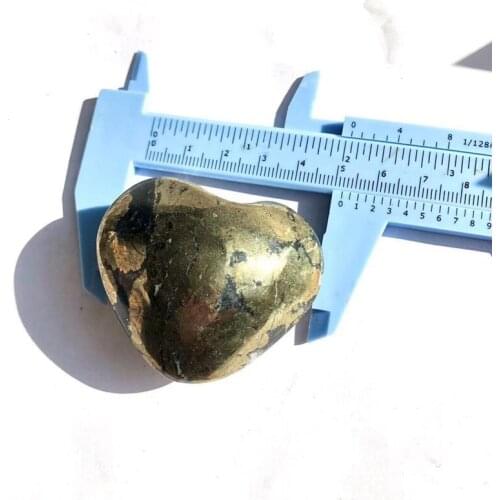 Natural Copper Pyrites Healing Crystal Minerale heart shape Gemstone Home Art Decoration Reiki Chakra Gift