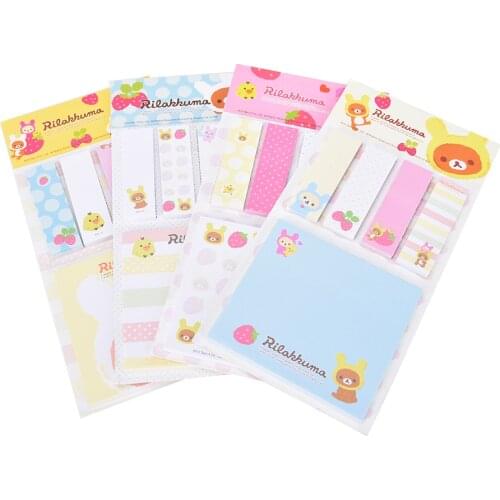 Rilakkuma Cute Cartoon Bear Sticky Notes Memo Pad School Supplies Planner Stickers Paper Bookmarks Korea Stationery