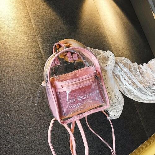 Harajuku Transparent Summer PVC Backpack Women Bookbag Fashion Women Small Travel Backpack Clear Daypack Bag For Teenage Girls