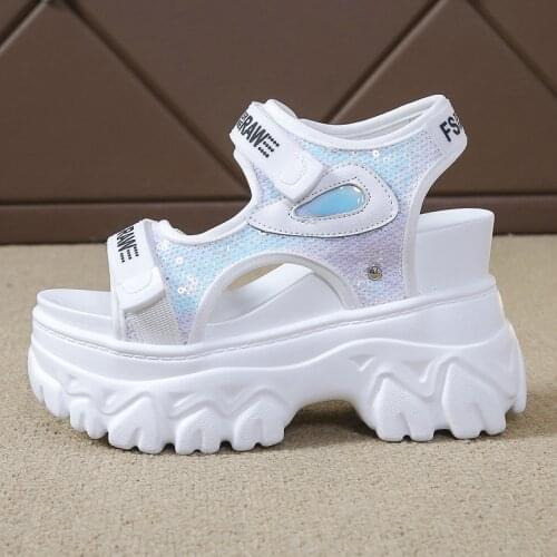 Sports old shoes sandals womens summer 2021 new all-match thick-soled velcro soft-soled lightweight sandals platform shoes