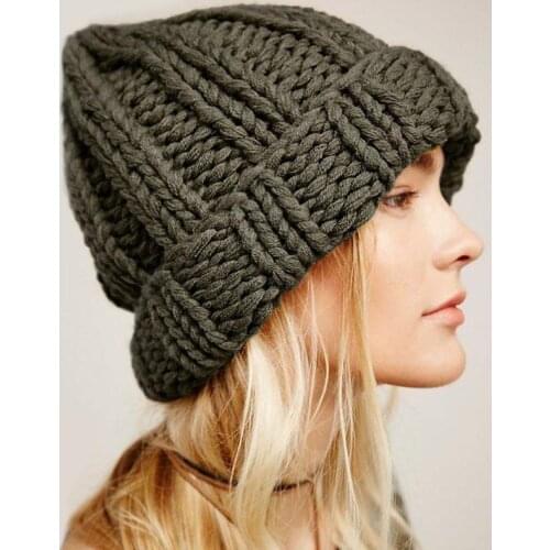 2020 New Winter Hat Women Autumn Faux Fur Female Girl Warm Cap Knitted Beanie Hats Women Bonnet Femme Chunky Thick Stretchy Hats