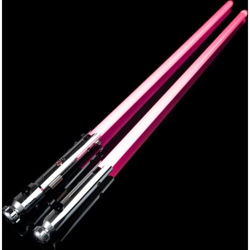 LGT Lightsaber Heavy Dueling Double Blade and 2 Metal Handle Saber 9 Sound Fonts Infinite Colors FOC Laser Sword Smooth Swing