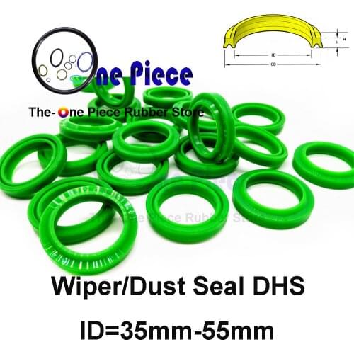 20PCS DHS Wiper seal ID=34-55mm Dust ring double lip seal hydraulic cylinder parts industry Polyurethane PU Rubber scraper ring