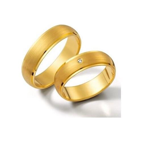 Mens and womens yellow Gold Plating health titaniuml Fashion jewelry wedding Rings sets for him and her