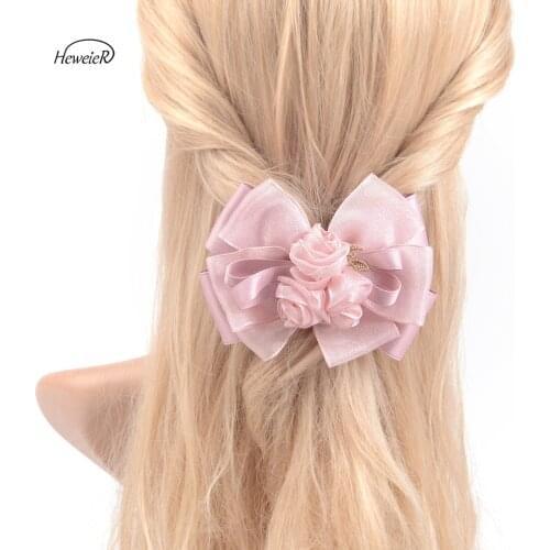 Lady Women Rose Lace Hair Clip Girls Barrette Hairpin Hairpieces Jewelry Accessories