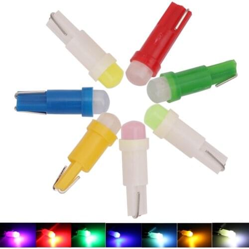 100X T5 COB 3D Car Dashboard Instrument Lamp Bulbs Indicator Wedge Light Car led Warning Lights Super Bright white Blue Red 12V
