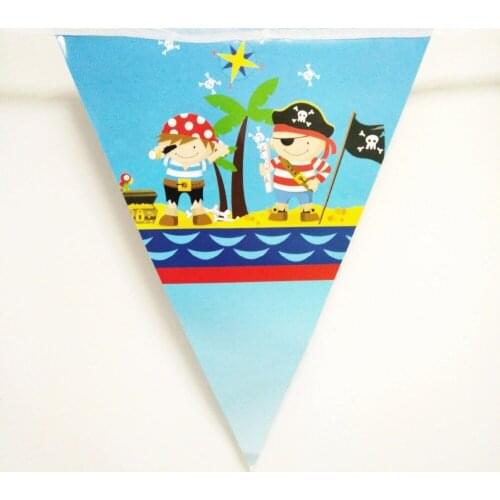 2.8m Pirate Cartoon Theme Party Decorations Birthday Flag Banners birthday Party Decorations Kids Pirate Birthday Supplies Set