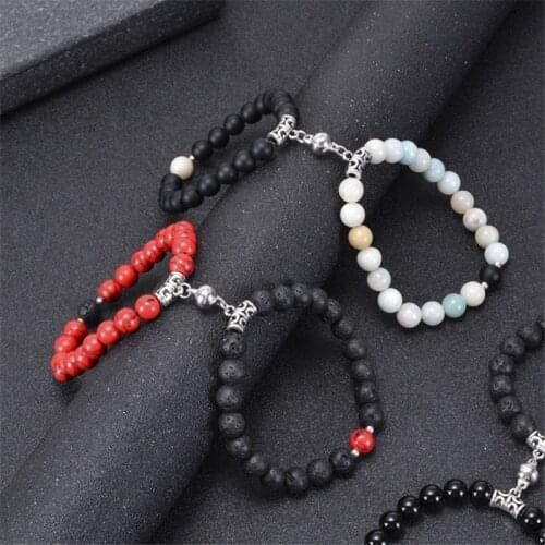 2pcs/set Magnet Bracelet Matching Couple Stone Distance Paired Bracelets Lovers Jewelry Valentines Day Gifts