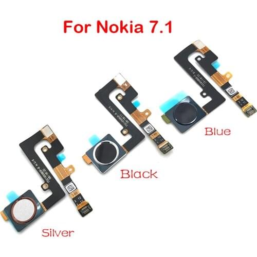 2pcs/lot Home Button FingerPrint Touch ID Sensor Flex Cable Ribbon Replacement Parts For Nokia 7.1