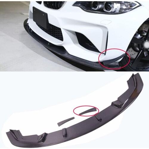 3-D Style Carbon fiber Front Lip Spoiler Side Splitter 3pcs Fit For BMW F87 M2