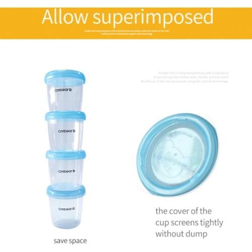 4 Breast Milk Storage Bottle Set 180ml Breast Milk Storage Cups Food Freezer Cup Q1FE