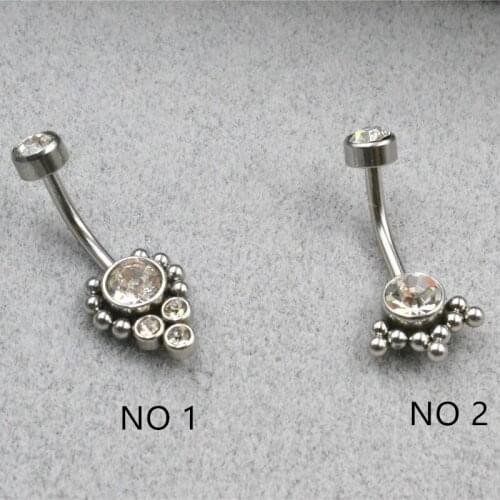 50PCS 14G Navel Belly Ring Button Bar Ball Gems Navel Rings Body Piercing Jewelry 14G New Sexy Women Body Jewelry