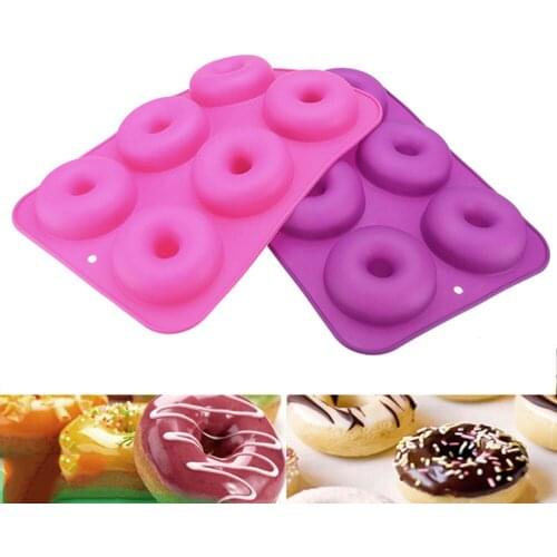 6-cavity Silicone Donut Baking Tray Non-stick Mold Making Tool Baking Non-stick And Heat-resistant Reusable