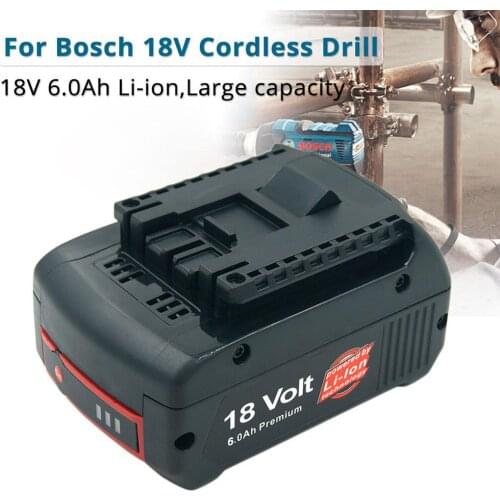 BAT609 Battery 18V 6.0A Li-ion Rechargeable Battery for Bosch 18V Battery BAT610G BAT618 BAT620 BAT622 BAT609G GSR 18 PSR 18