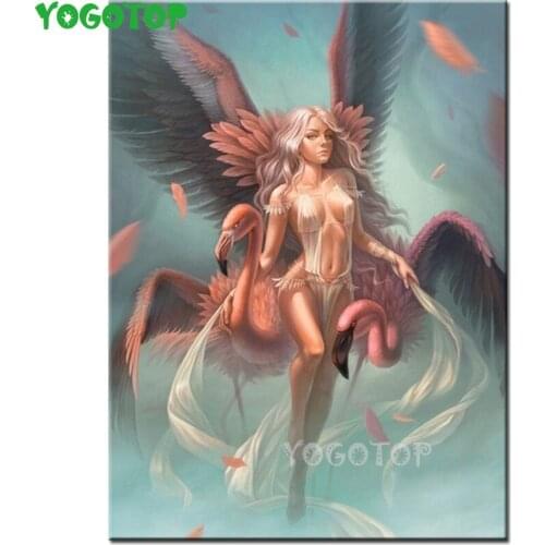 Full Square Round Drill 5D DIY Diamond Painting Angel flamingo woman pattern Embroidery Cross Stitch 5D Home Decor Gift YY4561