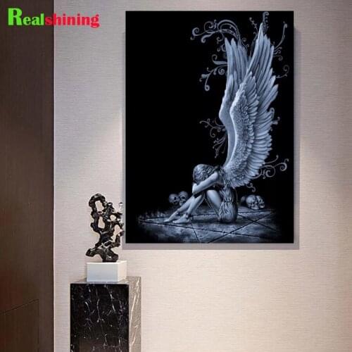 5D Diamond Painting Cross Stitch Kit Angel girl Wings demon Diamond Embroidery Diy Diamond Mosaic Sale Full drill Decor N2150