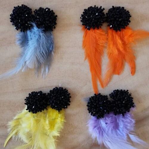 Sparkly sparkly brooch disc buckle multi-purpose hat brooch scarf decorative accessories tassel earrings handmade personality ea