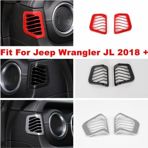 Side Dashboard Air Conditioning AC Outlet Vent Decoration Panel Cover Trim For Jeep Wrangler JL 2018 2019 2020 ABS Accessories