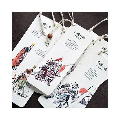 10Pcs/Set Figures of the Three Kingdoms Paper Bookmarks Ancient Style Book Holder Message Card Gift Stationery