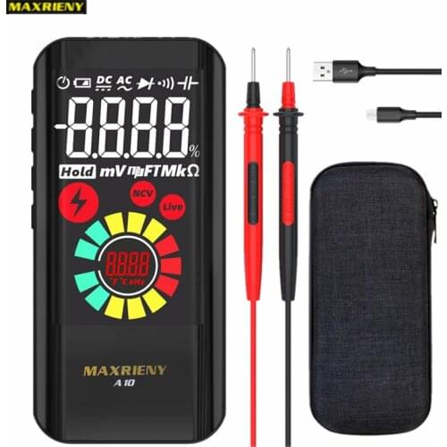 Digital Multimeter 9999 Counts Smart DC AC Voltage Capacitor Ohm Diode NCV Hz Tester DMM with lithium battery Temperature tester