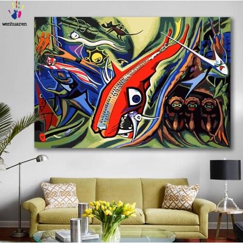 DIY colorings pictures by numbers with colors abstract Indian Jungle adventure picture drawing painting by numbers framed Home