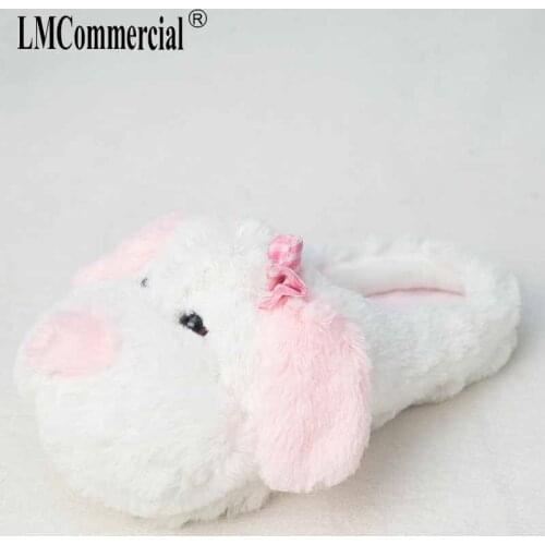 Winter Warm Soft Indoor Floor Slippers Women Men Children Shoes Paw Funny Animal Christmas Plush Home Shoes Dog Slippers