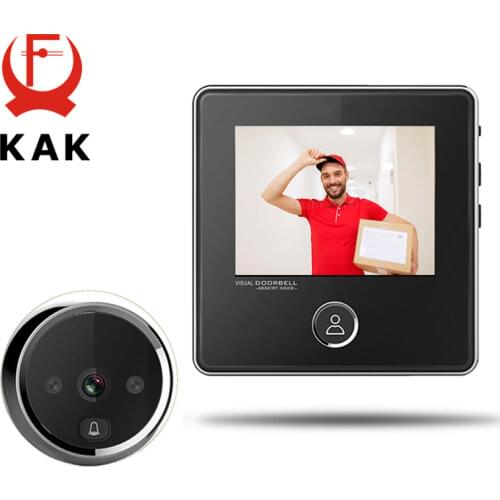 KAK 2.8" LCD Screen Electronic Door Viewer Bell IR Night Door Camera Photo Recording Digital Door Viewer Smart Peephole Doorbell