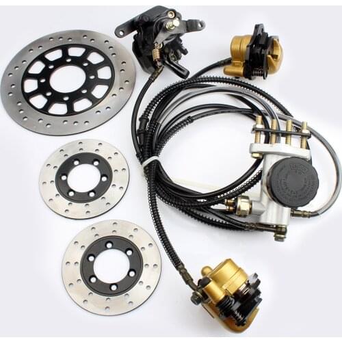 Go Kart Part Hydraulic Front Rear Brake Calipers Pad Assembly System & Brake Disc for 150cc 250cc ATV Quad Dirt Bike Dune Buggy