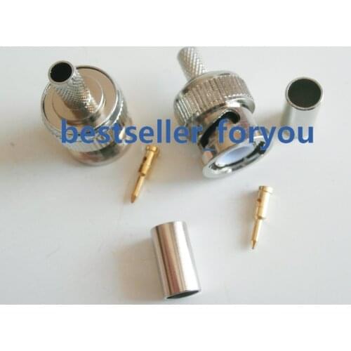 BNC Male Plug RF Coax Connector Crimp RG316,RG174,LMR100 Straight Nickelplated NEW wholesale