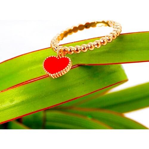 TIRIM Trendy Color Ring Heart Shape Charm Cubic Zirconia Finger Bead Rings for Women and Girls Crystal Fashion Jewelry Gifts