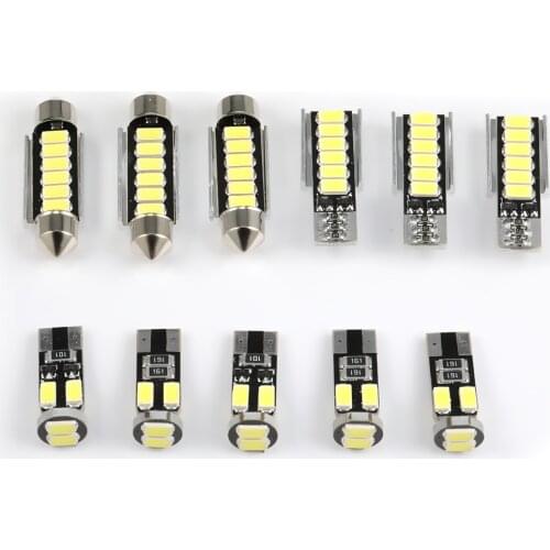 11pcs Perfect White Canbus LED Interior Lamp Indoor Map Dome Light Bulb Kit for VW Golf 5