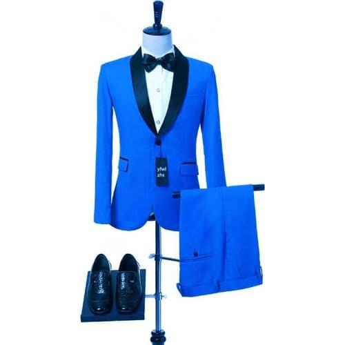 Handsome Groomsmen Shawl Lapel Groom Tuxedos Wedding Dress Men Suits Blazer Prom Dinner (Jacket+Pants+Tie) K286