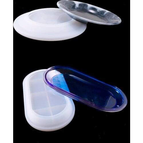 Round plate Oval Flat Dish Silicone Mold For Resin DIY Jewelry Making tray UV Epoxy Resin Mould art supplies Jewelry Tools