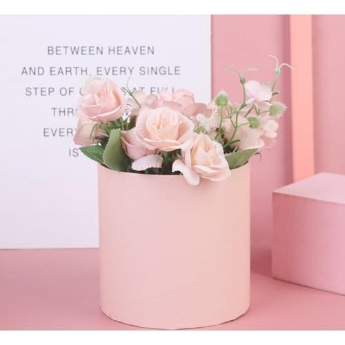 1 PC Round Flower Paper Boxes Hold The Bucket Gift Packaging Box Candy Bar Party Wedding Gift Storage Box Round Floral Boxes