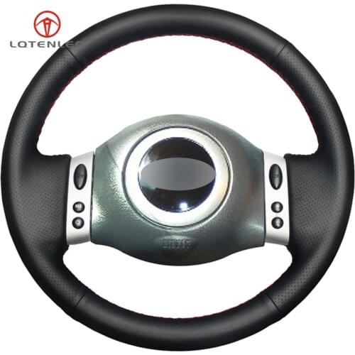 LQTENLEO Black Artificial Leather DIY Hand-stitched Car Steering Wheel Cover for Mini Coupe 2001-2006 Mini R50 R53 R60