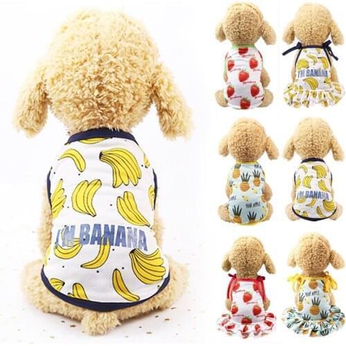 Cute Pet Couples Clothing Fruit Summer Pet Dog Clothes Dog Dress Pet Skirts For Dogs Pets Clothing Dogs Puppy Cat Clothes