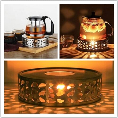 Heating Base Coffee Tea Drink Warmer Durable Stainless Steel Tea Pot Warmer Tea Candle Holder Teapot Trivets Holder